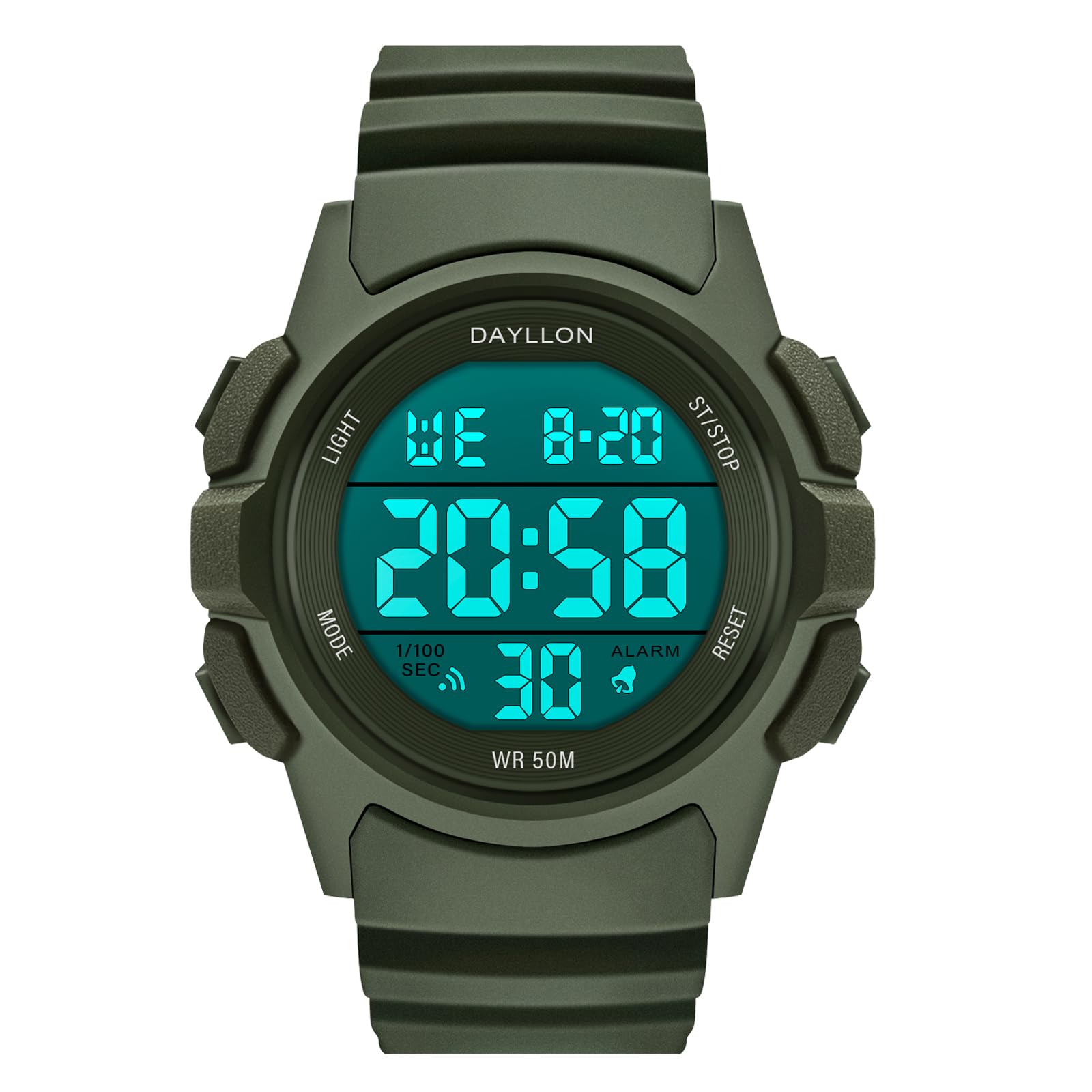 Reloj Dayllon Digital Sports Impermeable Para Hombre, Color Verde - Venta Internacional.