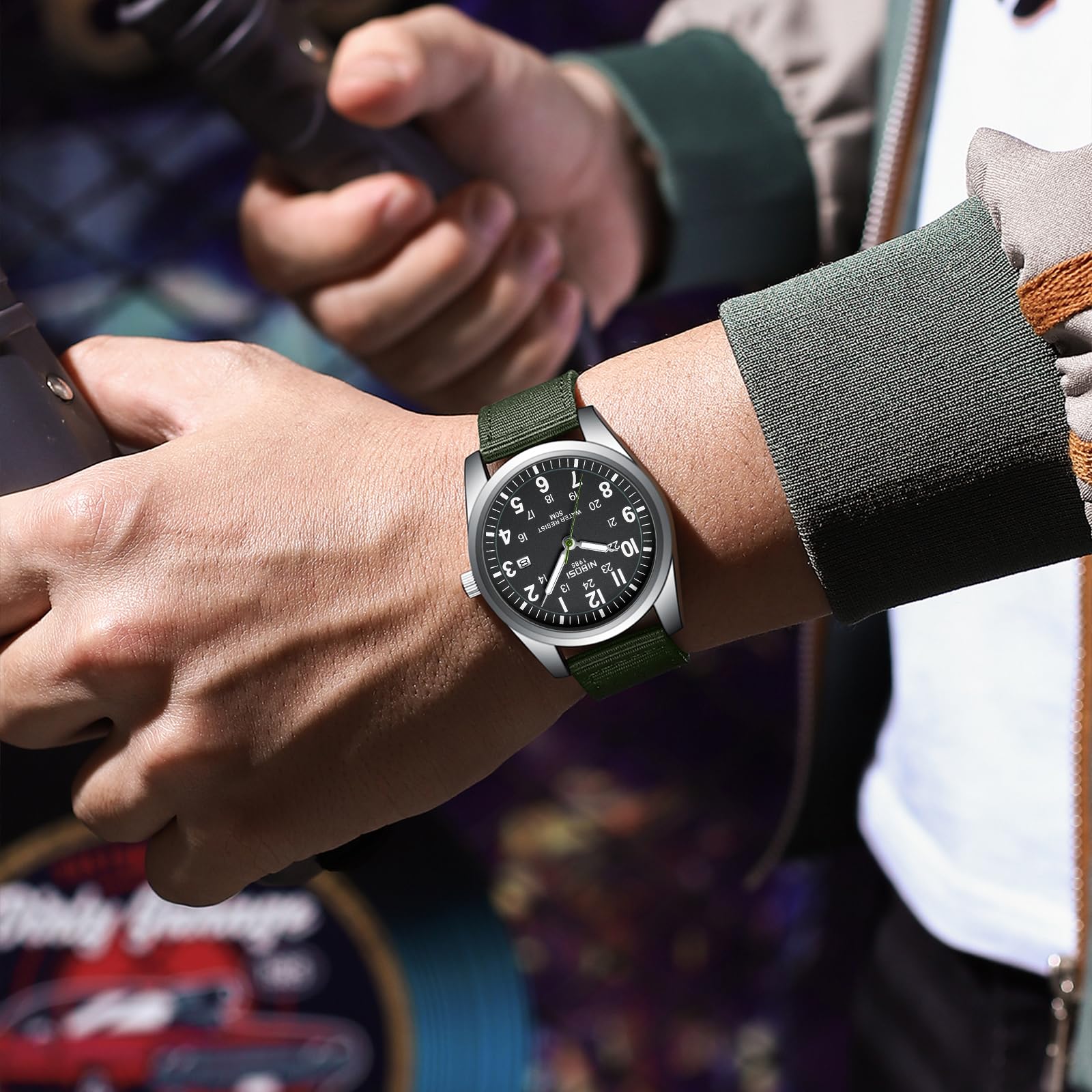 Foto 8 pulgar | Reloj Nibosi Analógico Militar Impermeable Con Calendario Para Hombre - Venta Internacional.