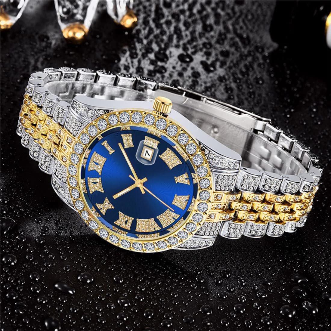 Foto 3 pulgar | Reloj Analógico Senrud Diamond Fashion Crystal Quartz Para Hombre - Venta Internacional.