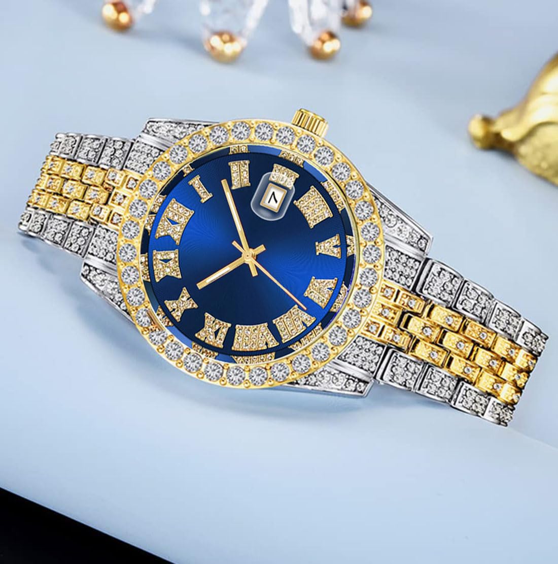 Foto 4 pulgar | Reloj Analógico Senrud Diamond Fashion Crystal Quartz Para Hombre - Venta Internacional.