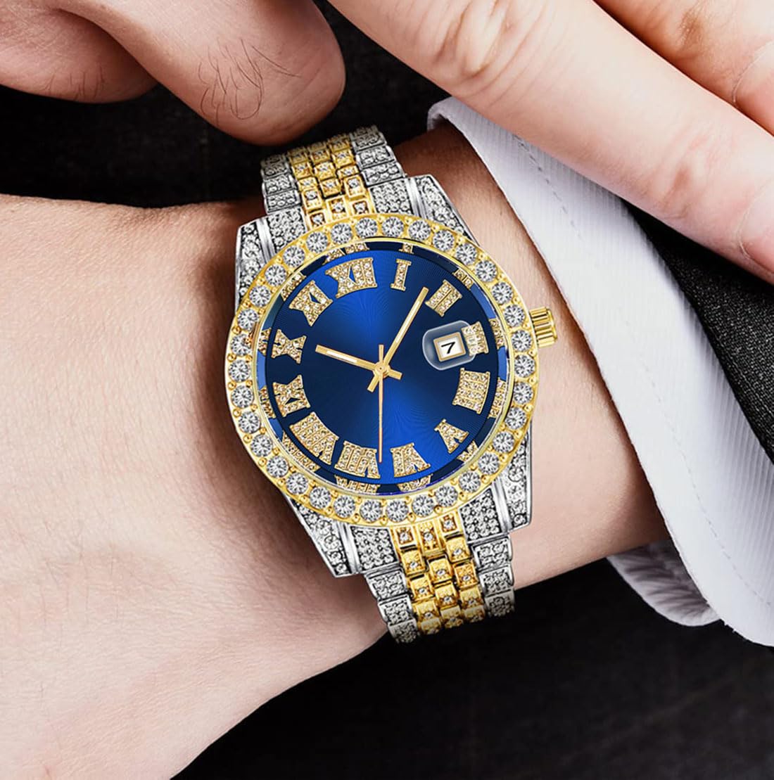 Foto 5 pulgar | Reloj Analógico Senrud Diamond Fashion Crystal Quartz Para Hombre - Venta Internacional.