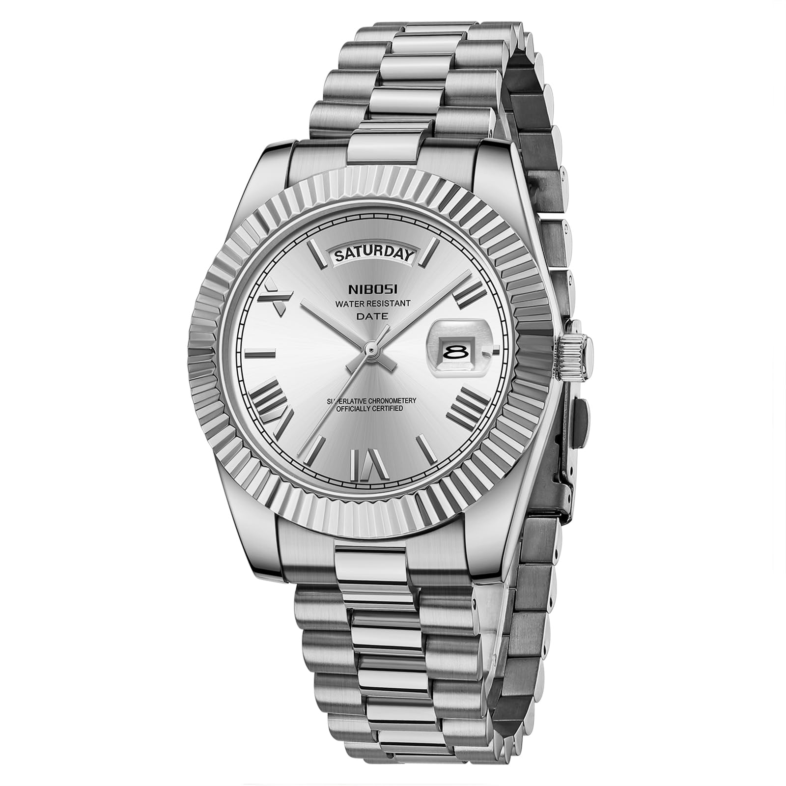 Reloj Nibosi Analógico De Cuarzo Para Hombre, Acero Inoxidable, Resistente Al Agua - Venta Internacional.