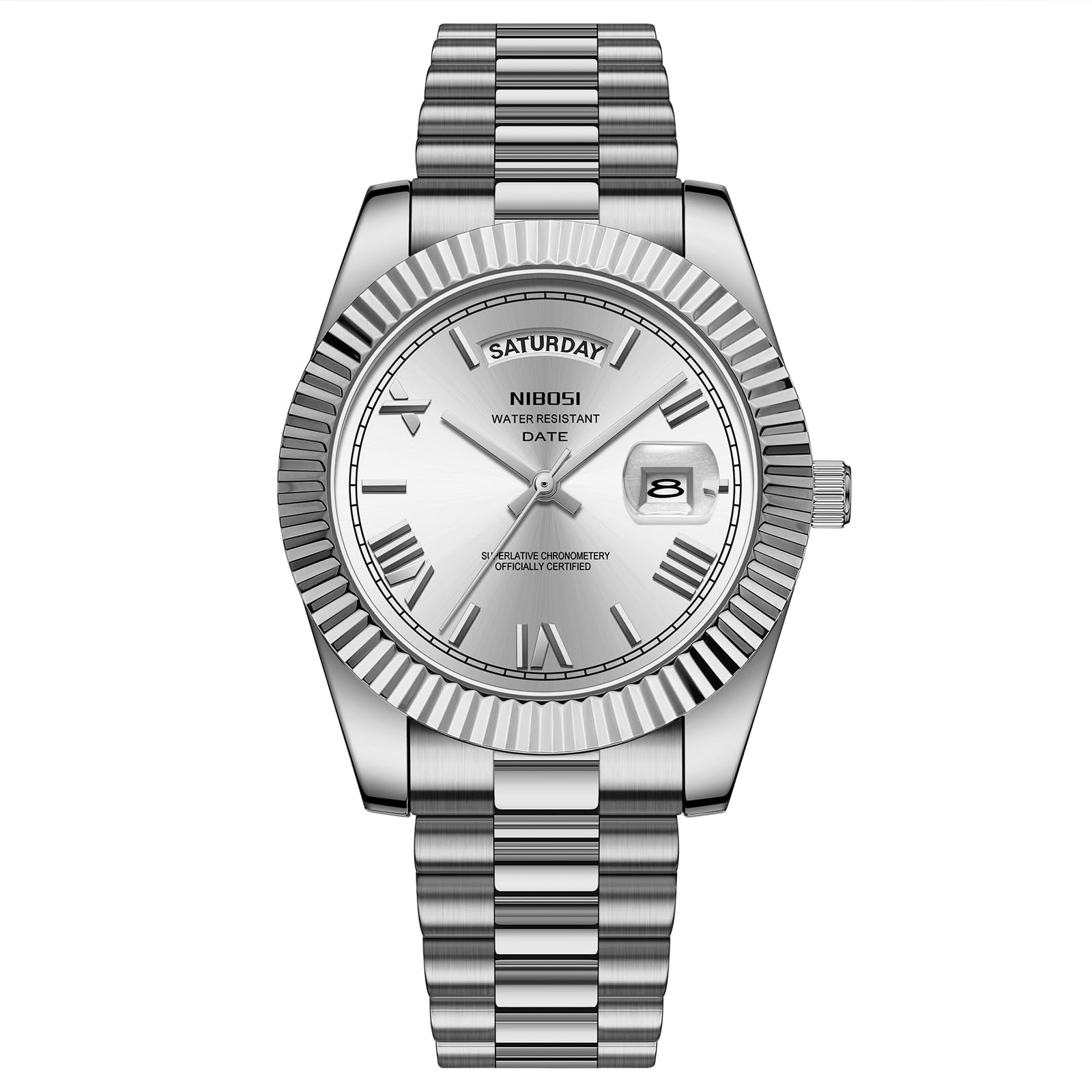 Foto 3 pulgar | Reloj Nibosi Analógico De Cuarzo Para Hombre, Acero Inoxidable, Resistente Al Agua - Venta Internacional.