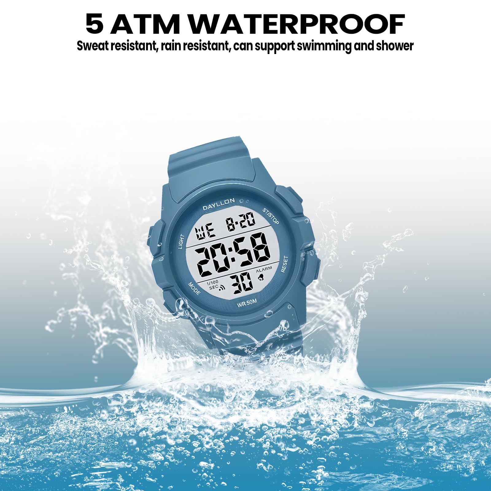 Foto 6 pulgar | Reloj Dayllon Digital Sports A Prueba De Agua Para Hombre, Color Azul - Venta Internacional.