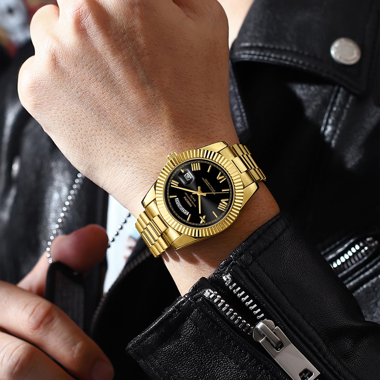 Foto 6 | Reloj Nibosi Analógico De Cuarzo, Acero Inoxidable, Impermeable, Para Hombre - Venta Internacional.