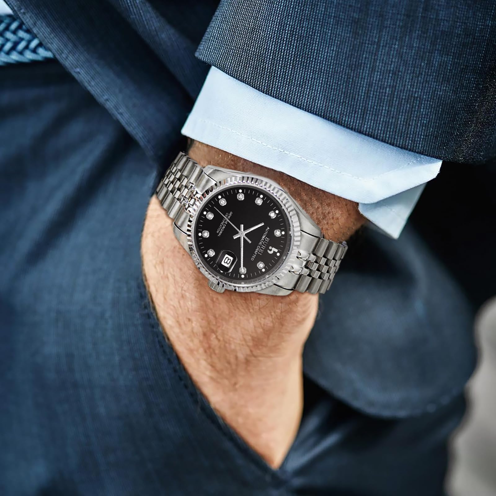 Foto 6 pulgar | Reloj Burei Para Hombre, Automático, De Lujo, A La Moda, Impermeable - Venta Internacional.