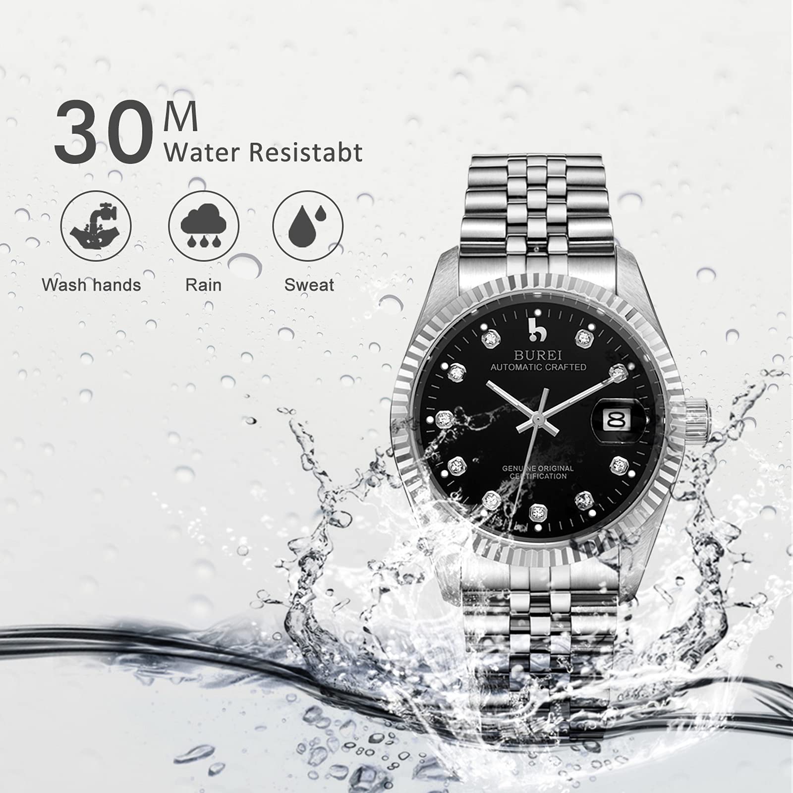 Foto 8 pulgar | Reloj Burei Para Hombre, Automático, De Lujo, A La Moda, Impermeable - Venta Internacional.