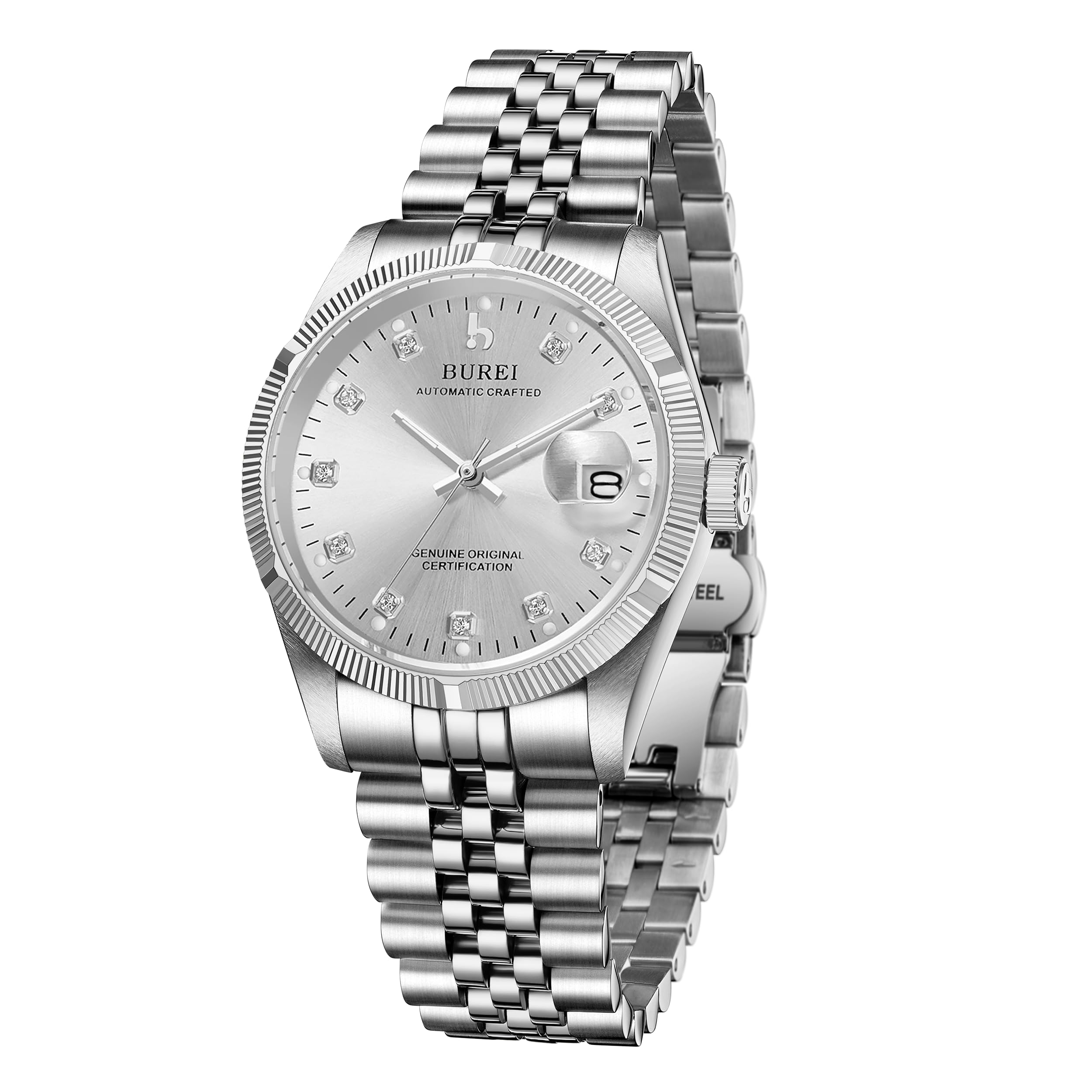 Foto 3 pulgar | Reloj Mecánico Automático Burei De Acero Inoxidable Para Hombre - Venta Internacional.