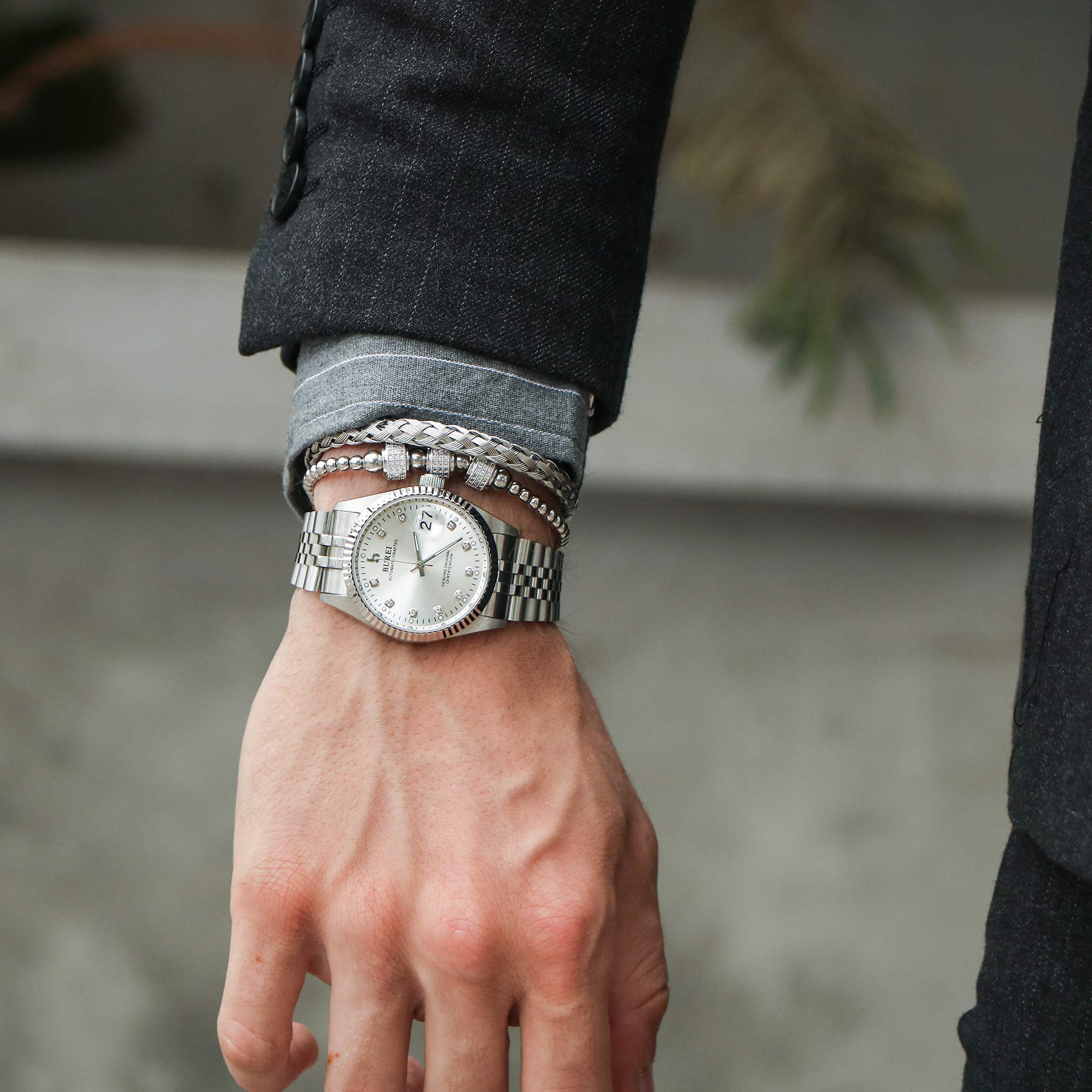 Foto 6 pulgar | Reloj Mecánico Automático Burei De Acero Inoxidable Para Hombre - Venta Internacional.