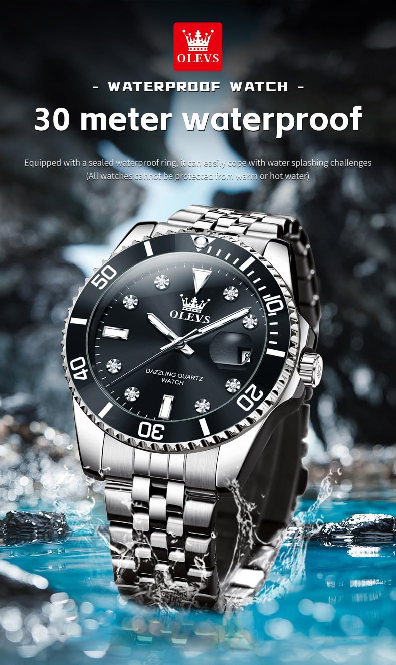 Foto 6 pulgar | Reloj Olevs De Acero Inoxidable Impermeable A La Moda Para Hombre - Venta Internacional.