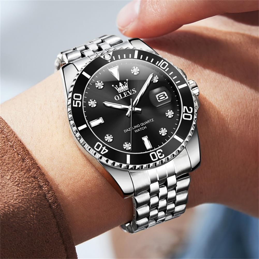 Foto 8 pulgar | Reloj Olevs De Acero Inoxidable Impermeable A La Moda Para Hombre - Venta Internacional.