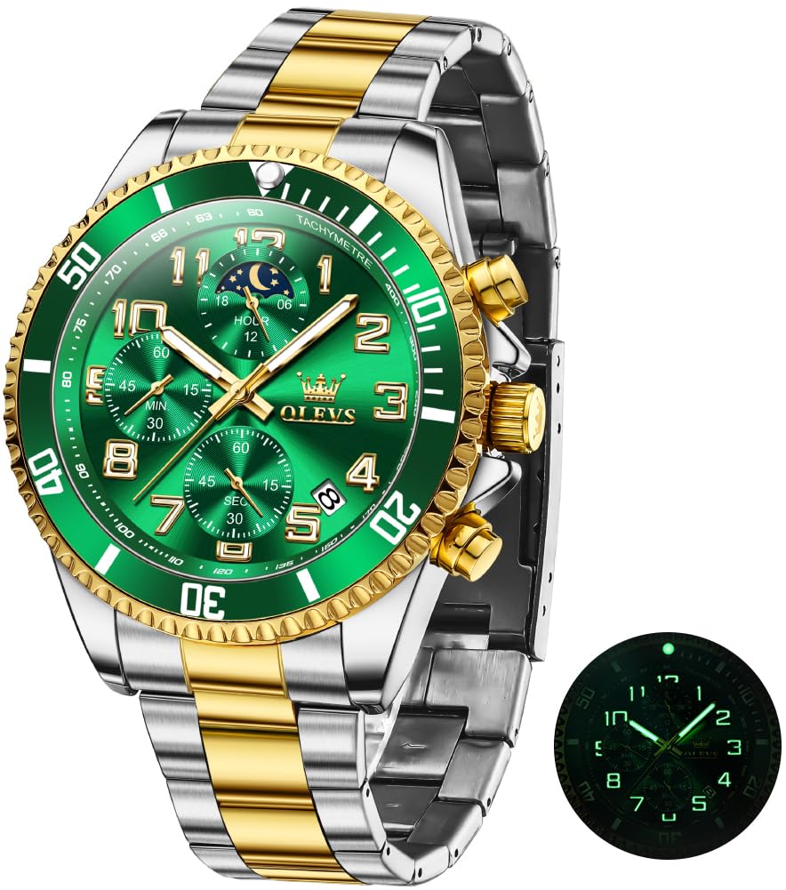 Reloj Olevs Chronograph Big Face Impermeable Para Hombre - Venta Internacional.