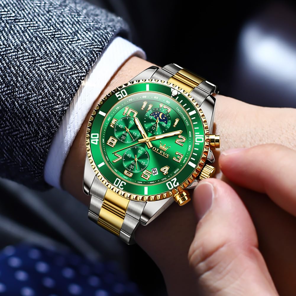 Foto 3 pulgar | Reloj Olevs Chronograph Big Face Impermeable Para Hombre - Venta Internacional.