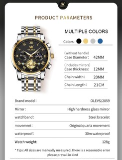 Foto 6 | Reloj Olevs Negro Plateado De Acero Inoxidable Para Hombre Moon Phase - Venta Internacional.