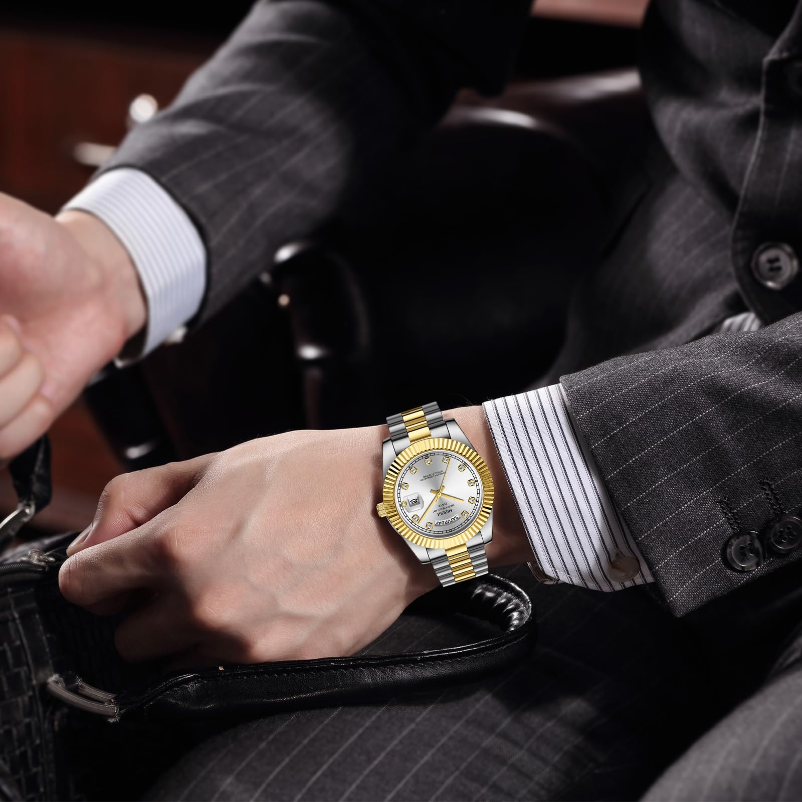 Foto 6 | Reloj Nibosi B01-gold Silver Analog Quartz Para Hombre - Venta Internacional.