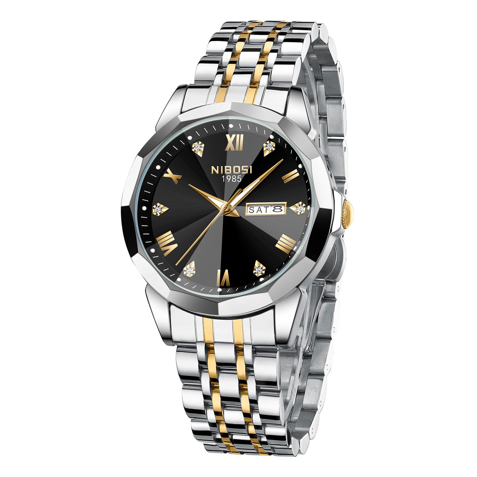 Foto 1 | Reloj Nibosi Analógico Impermeable Diamond Day-date Para Hombre - Venta Internacional.