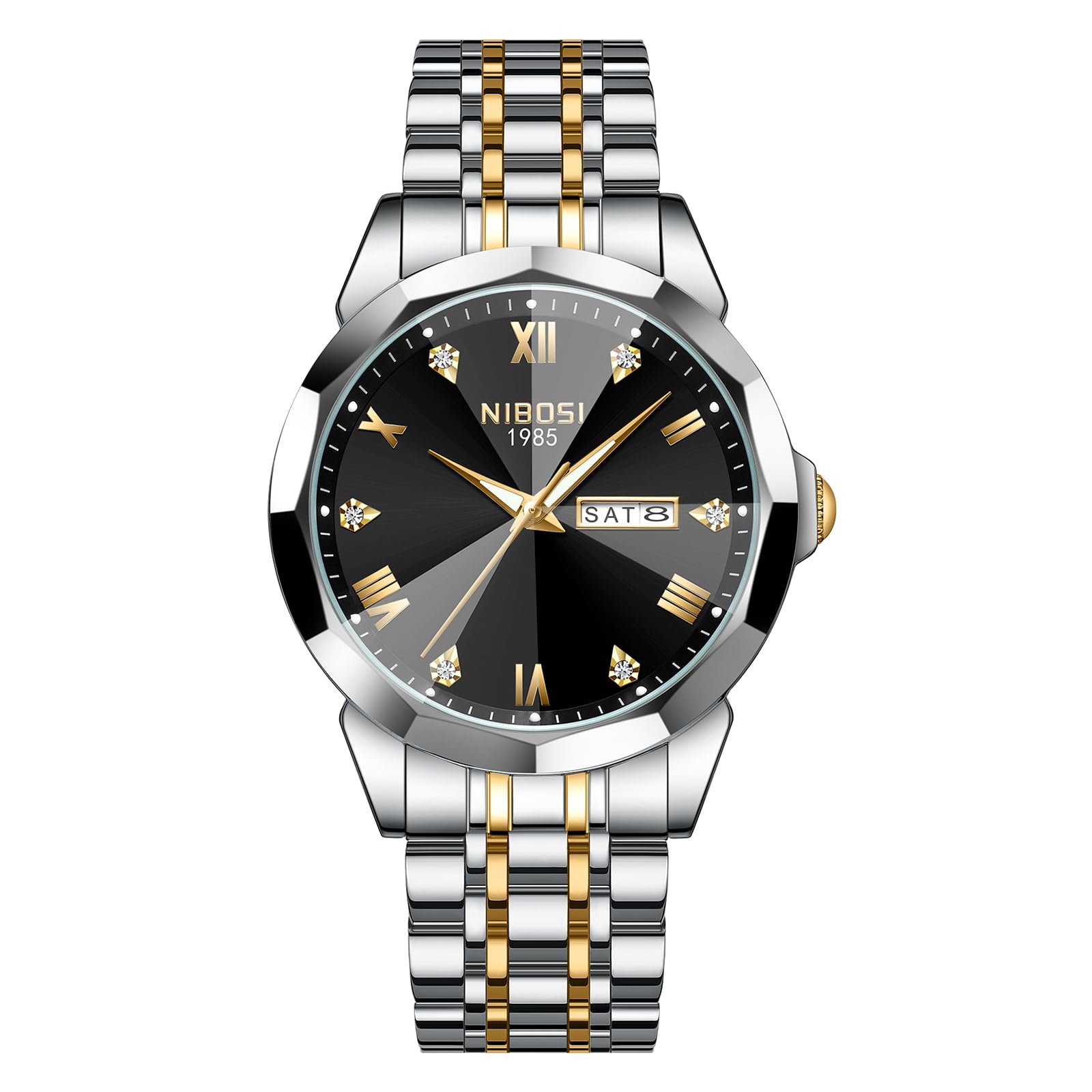Foto 3 pulgar | Reloj Nibosi Analógico Impermeable Diamond Day-date Para Hombre - Venta Internacional.