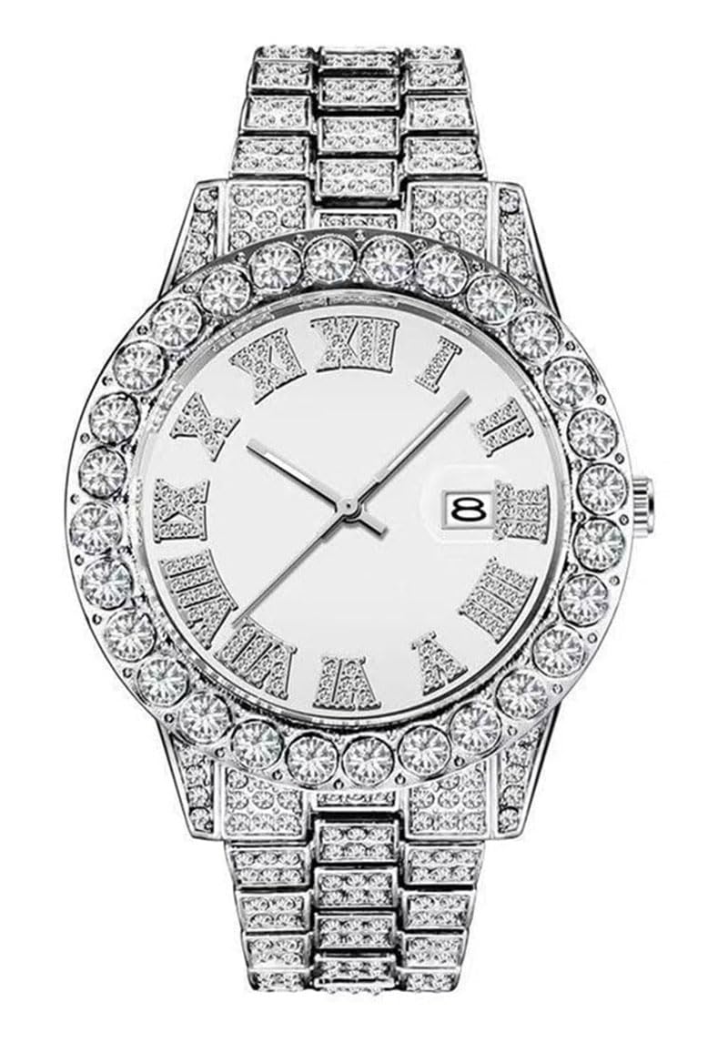 Reloj Senrud Para Hombre, Moderno, Con Cristales De Imitación, Cuarzo, Plata - Venta Internacional.
