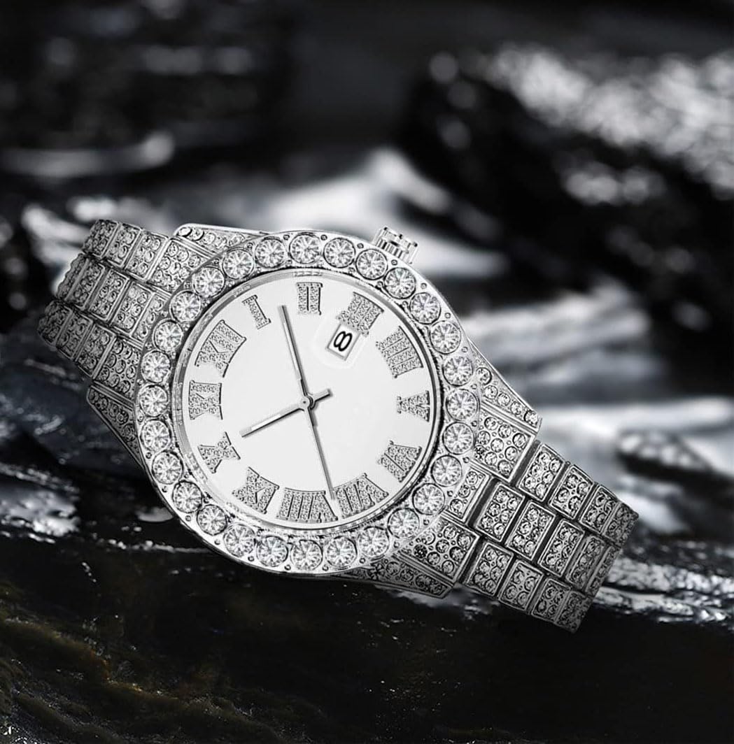 Foto 3 pulgar | Reloj Senrud Para Hombre, Moderno, Con Cristales De Imitación, Cuarzo, Plata - Venta Internacional.