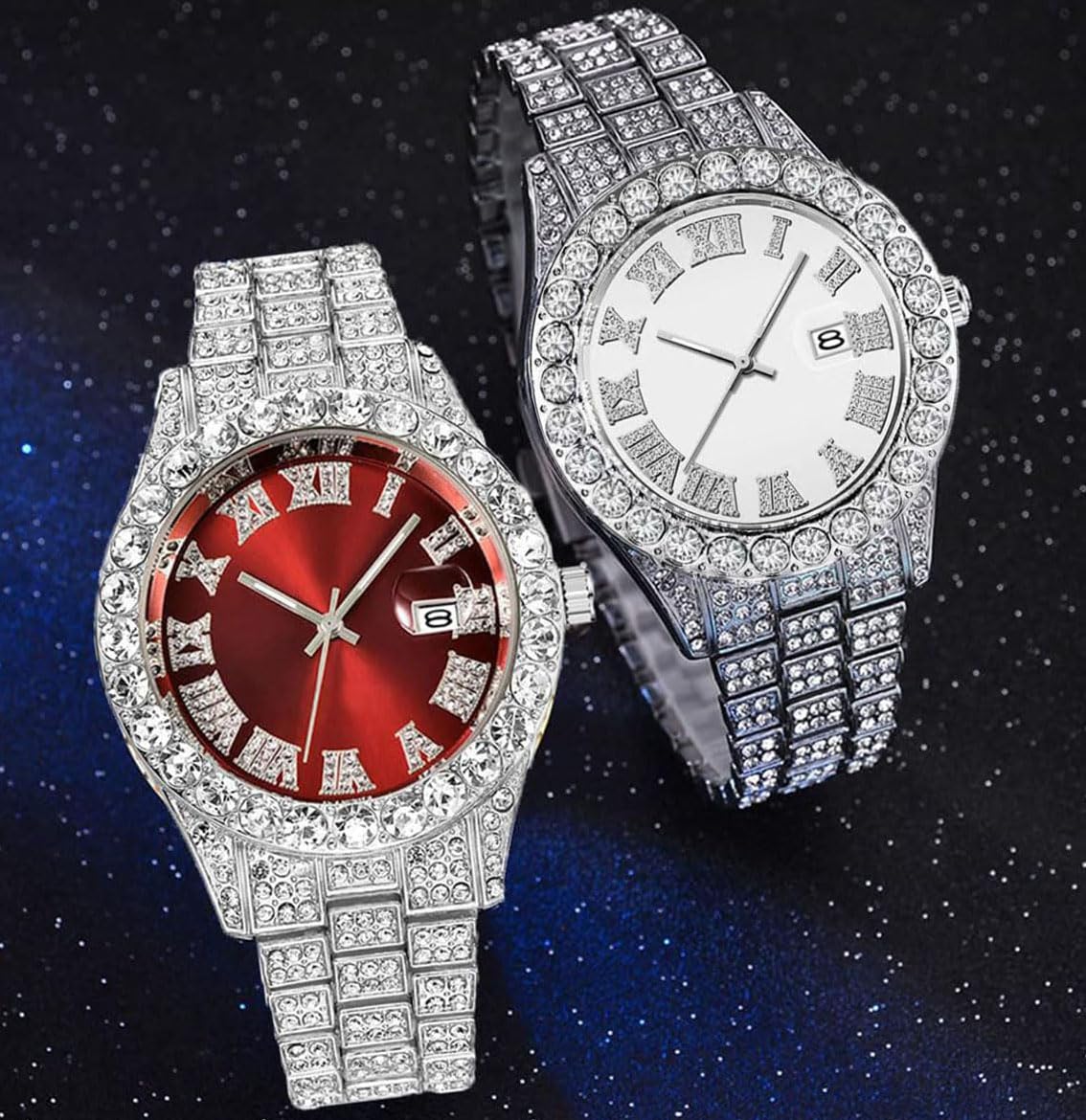 Foto 6 pulgar | Reloj Senrud Para Hombre, Moderno, Con Cristales De Imitación, Cuarzo, Plata - Venta Internacional.