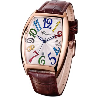 Foto 1 | Reloj Tiong Brown Con Correa De Piel Cuadrada Para Hombre, Diseño Luminoso - Venta Internacional.