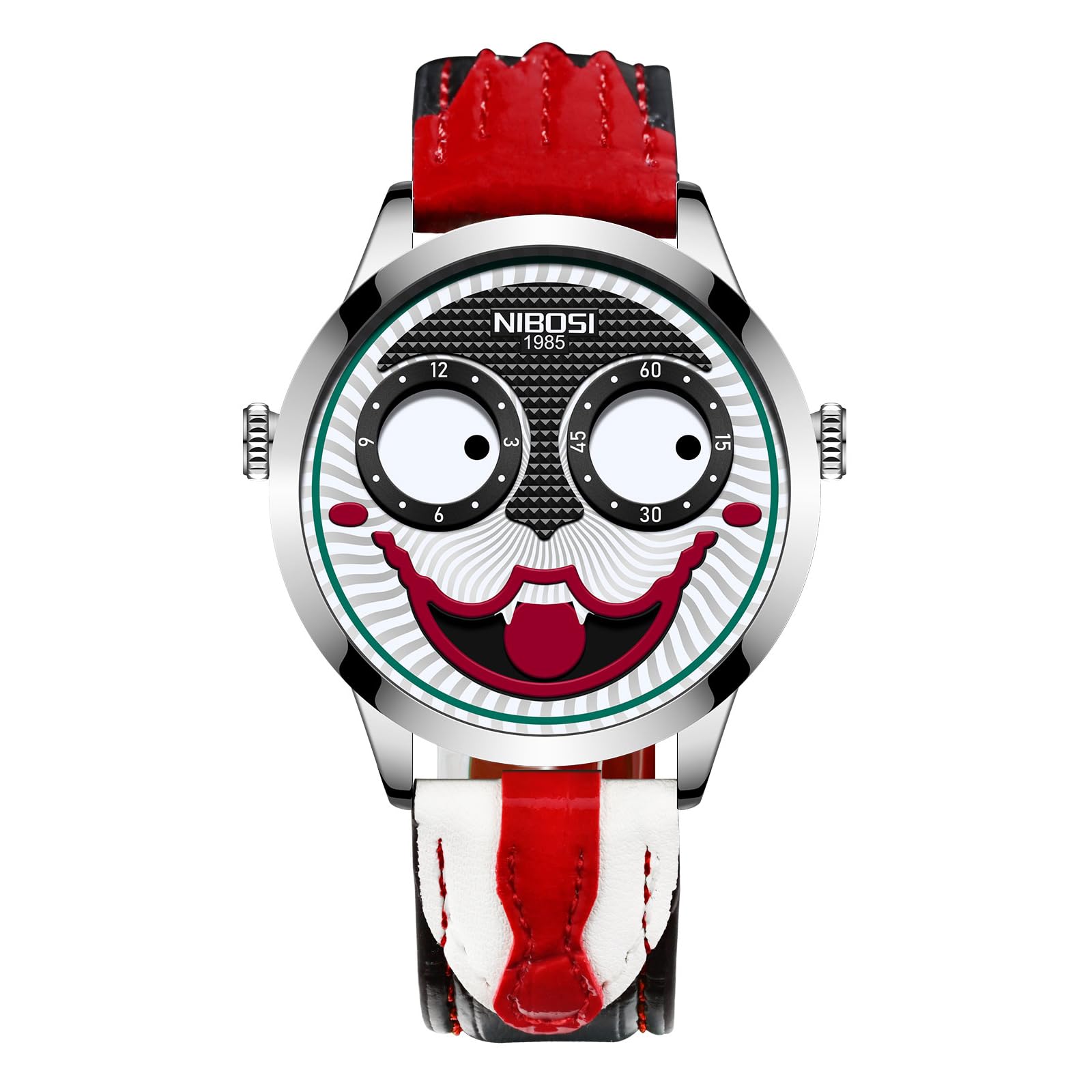 Reloj Analógico Nibosi Clown Quartz Para Hombre Con Correa De Piel - Venta Internacional.