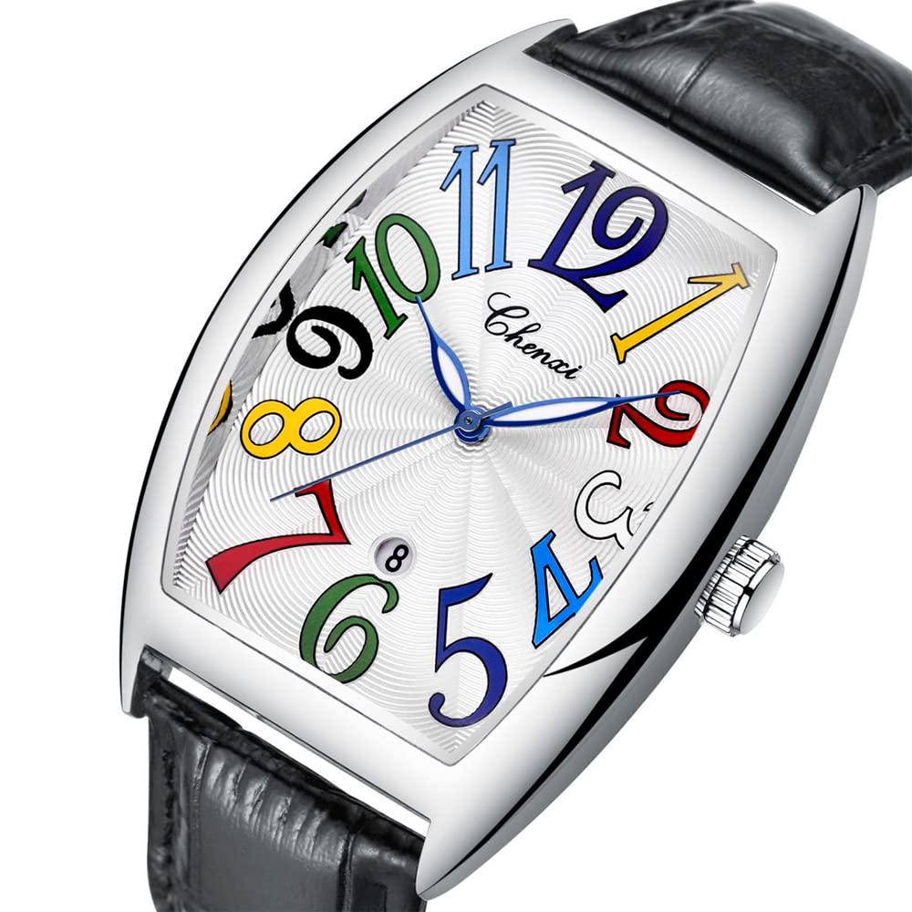 Foto 2 | Reloj Tiong Con Correa Cuadrada De Cuero Negro, Diseño Luminoso, Para Hombre - Venta Internacional.