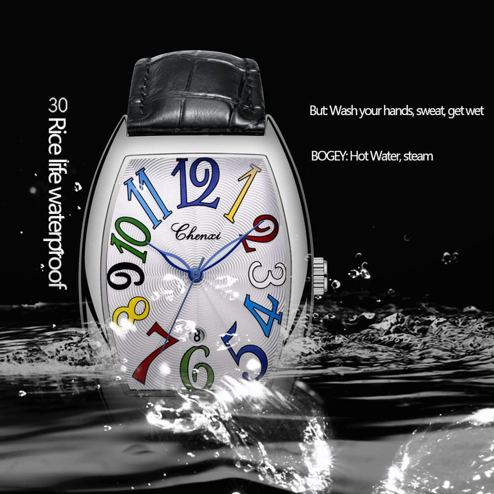 Foto 5 pulgar | Reloj Tiong Con Correa Cuadrada De Cuero Negro, Diseño Luminoso, Para Hombre - Venta Internacional.