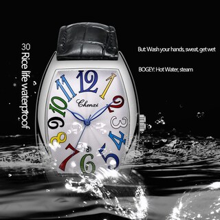 Foto 4 | Reloj Tiong Con Correa Cuadrada De Cuero Negro, Diseño Luminoso, Para Hombre - Venta Internacional.