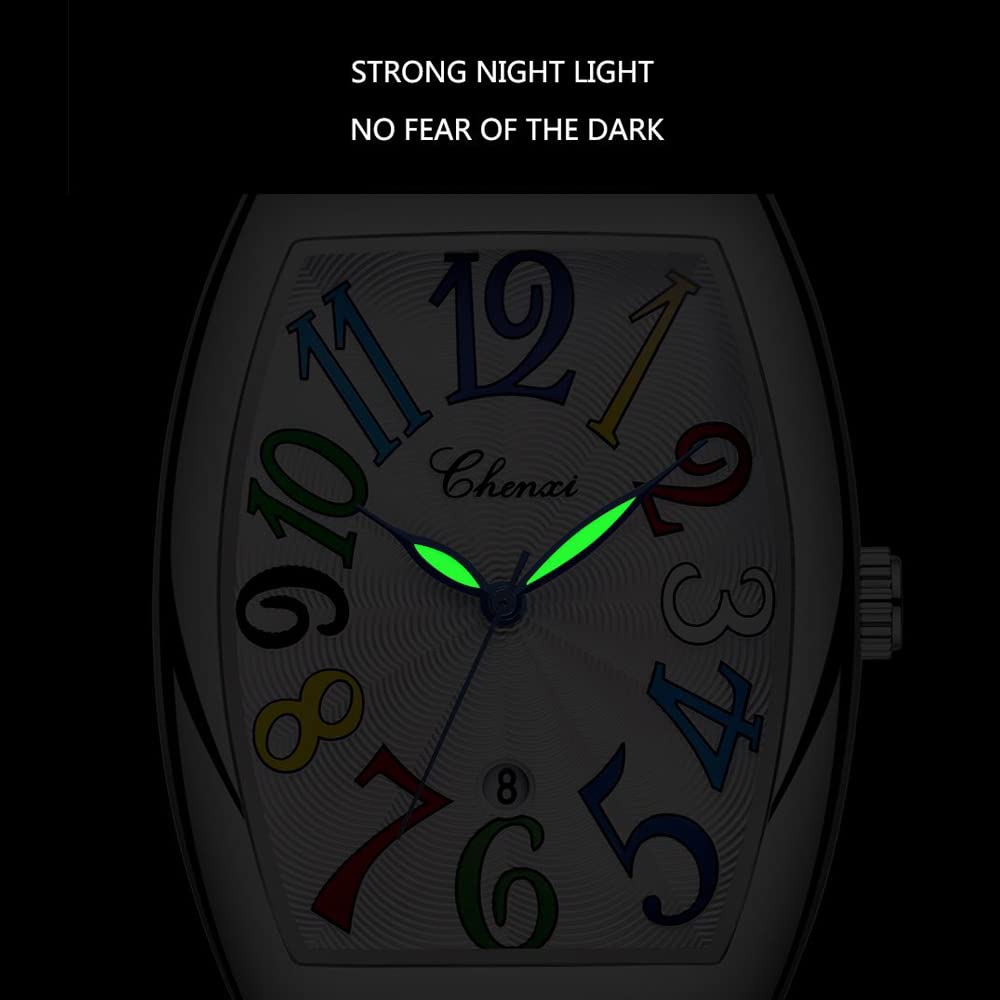 Foto 5 | Reloj Tiong Con Correa Cuadrada De Cuero Negro, Diseño Luminoso, Para Hombre - Venta Internacional.