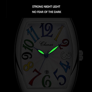 Foto 5 | Reloj Tiong Con Correa Cuadrada De Cuero Negro, Diseño Luminoso, Para Hombre - Venta Internacional.