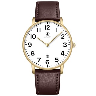 Foto 1 | Reloj L Lavaredo Para Hombre Llavaredo De Piel Extremadamente Fina - Venta Internacional.