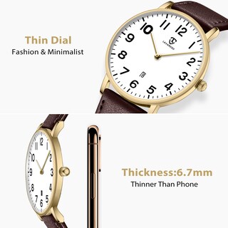 Foto 2 | Reloj L Lavaredo Para Hombre Llavaredo De Piel Extremadamente Fina - Venta Internacional.