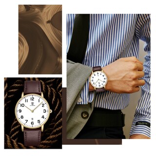 Foto 3 | Reloj L Lavaredo Para Hombre Llavaredo De Piel Extremadamente Fina - Venta Internacional.