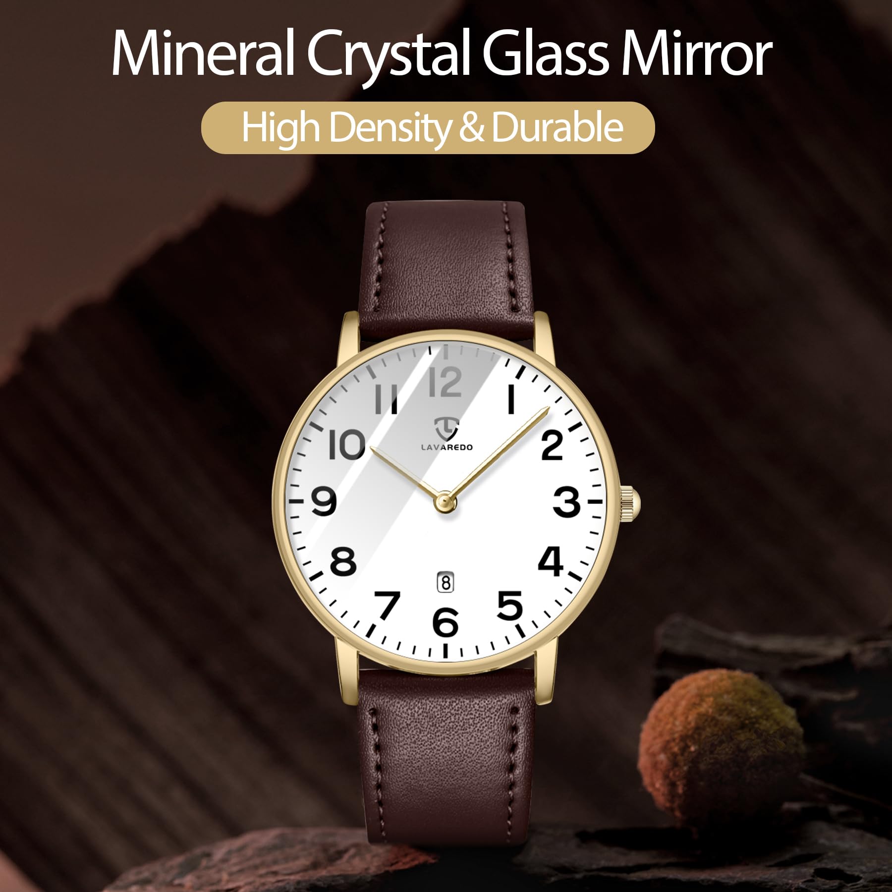 Foto 7 pulgar | Reloj L Lavaredo Para Hombre Llavaredo De Piel Extremadamente Fina - Venta Internacional.