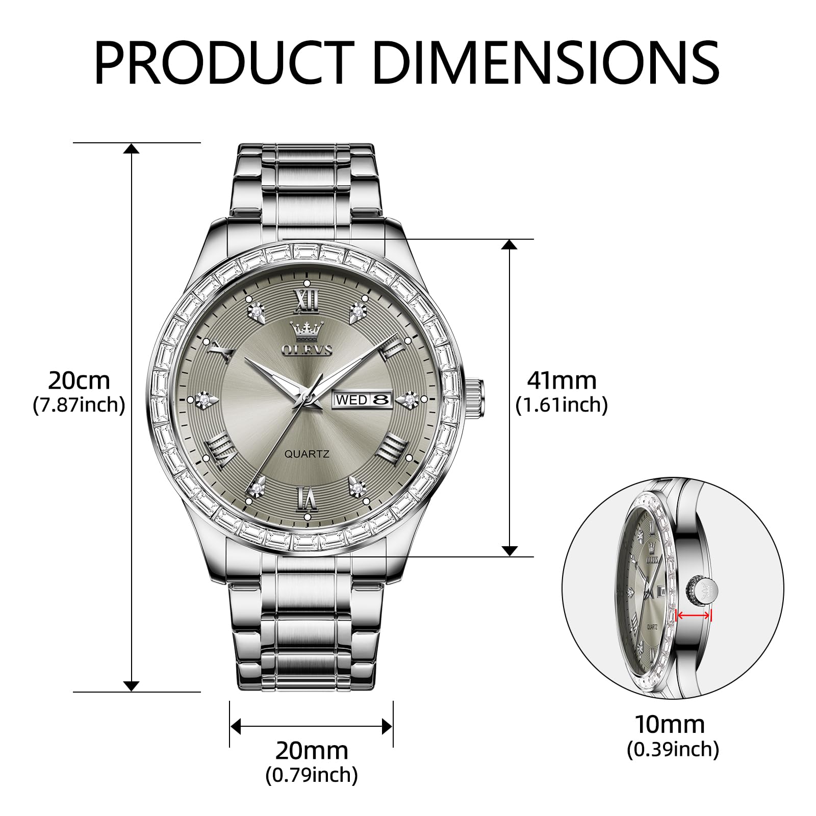 Foto 5 pulgar | Reloj Olevs, Vestido Casual, Esfera Grande, Analógico, Cuarzo, Para Hombre - Venta Internacional.