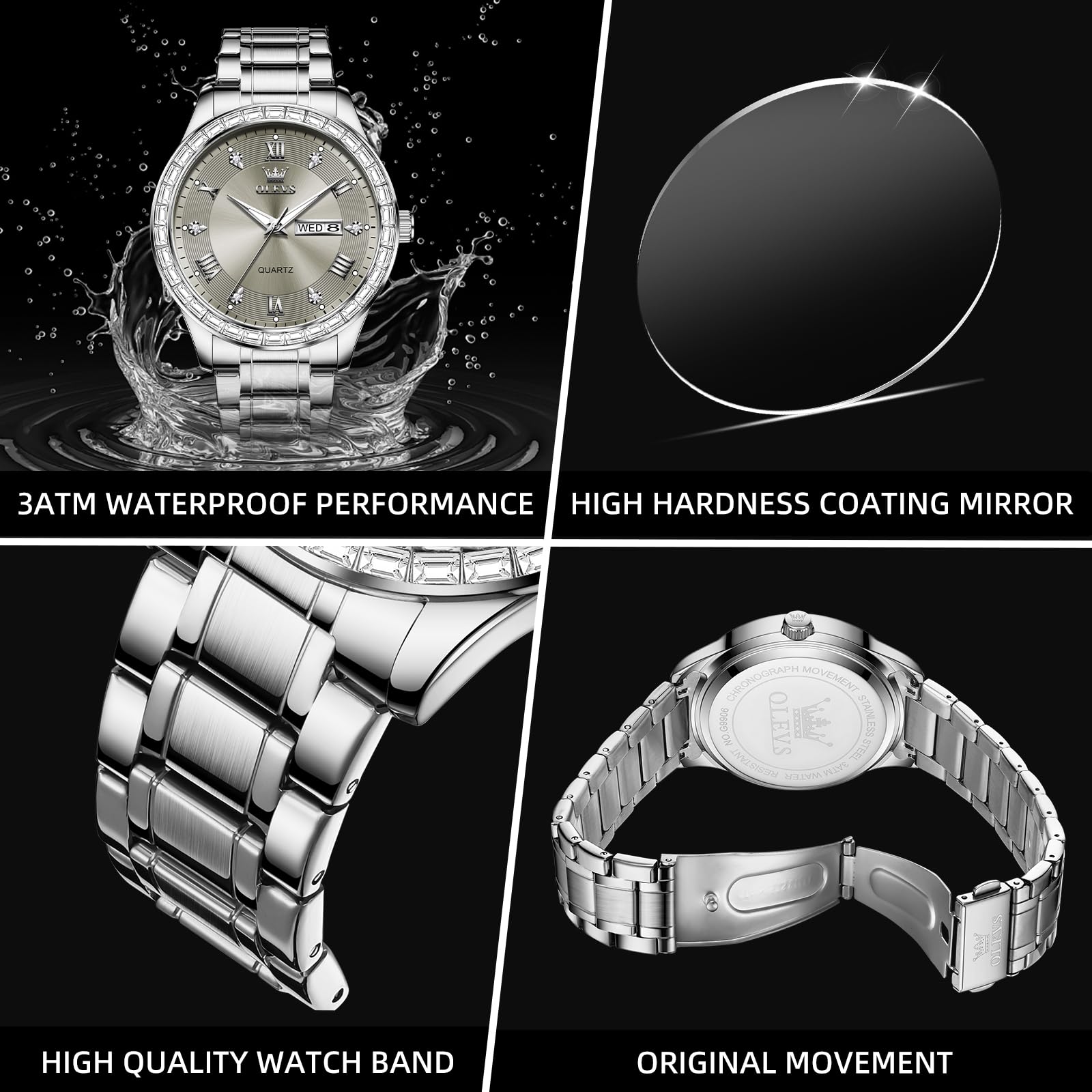 Foto 7 pulgar | Reloj Olevs, Vestido Casual, Esfera Grande, Analógico, Cuarzo, Para Hombre - Venta Internacional.