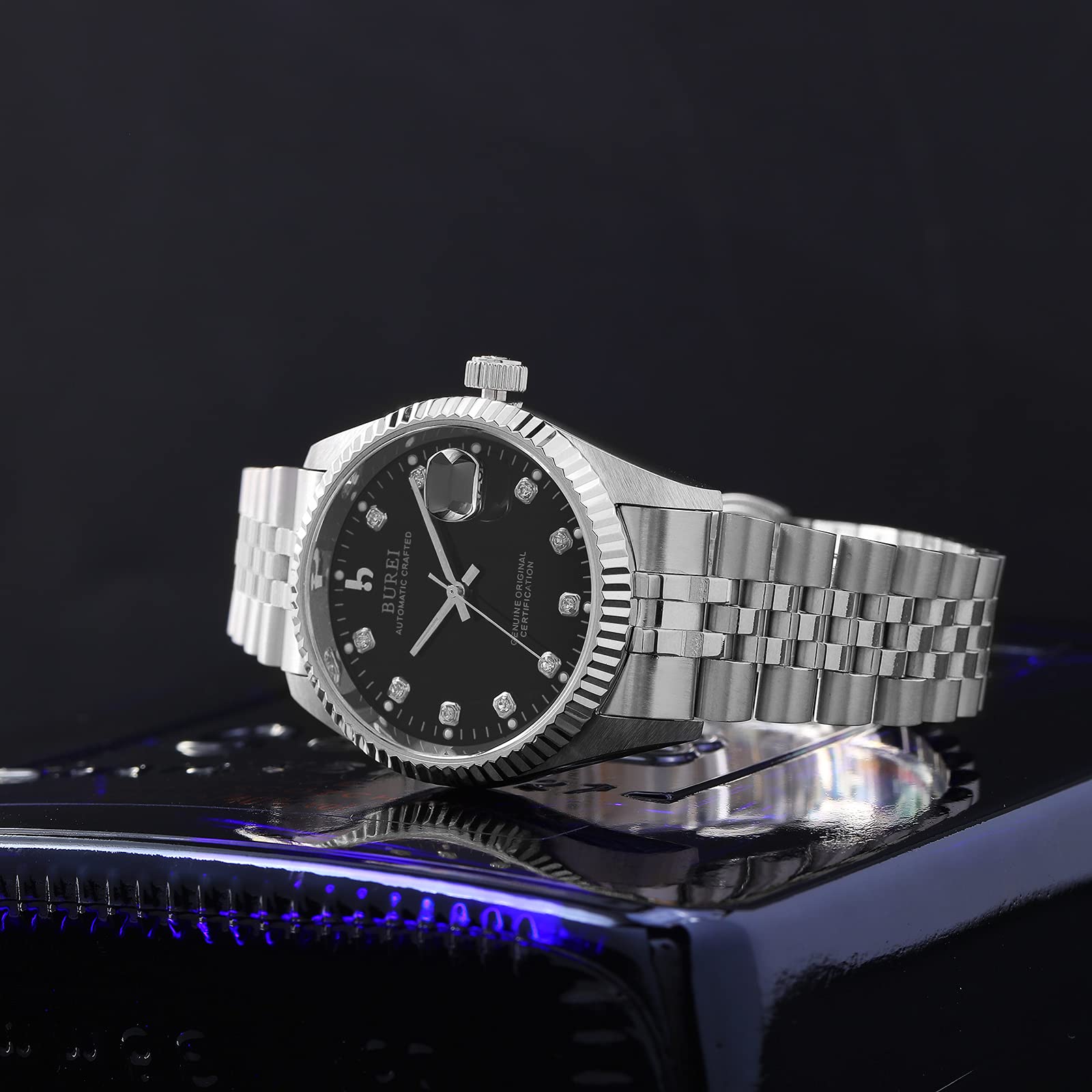 Foto 4 pulgar | Reloj Mecánico Automático Burei De Acero Inoxidable Para Hombre - Venta Internacional.