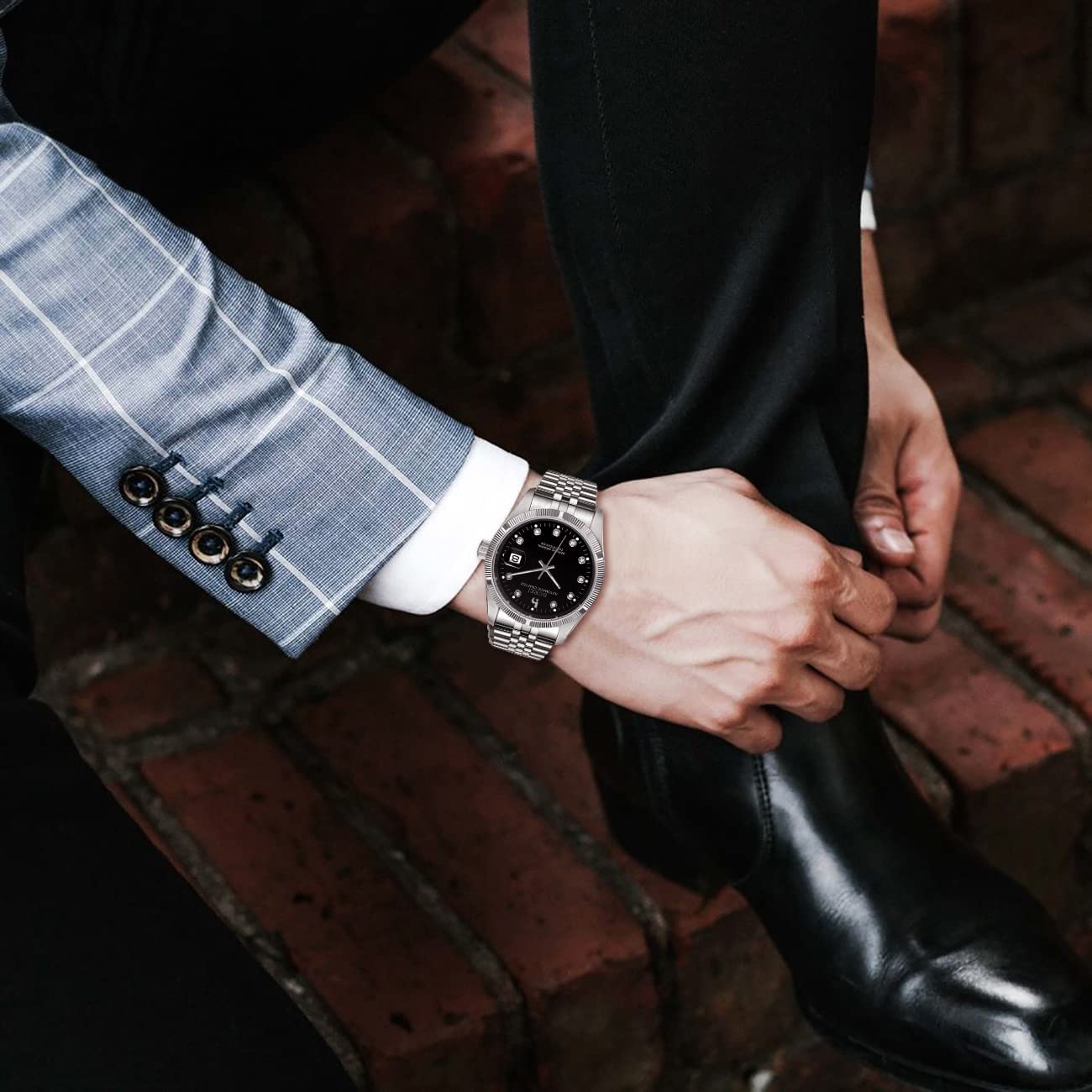 Foto 7 pulgar | Reloj Mecánico Automático Burei De Acero Inoxidable Para Hombre - Venta Internacional.