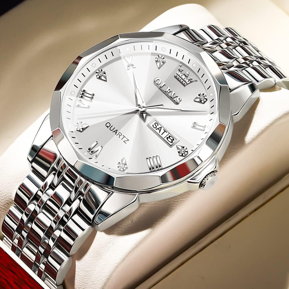 Foto 3 pulgar | Reloj Olevs Silver De Acero Inoxidable Impermeable Para Hombre - Venta Internacional.