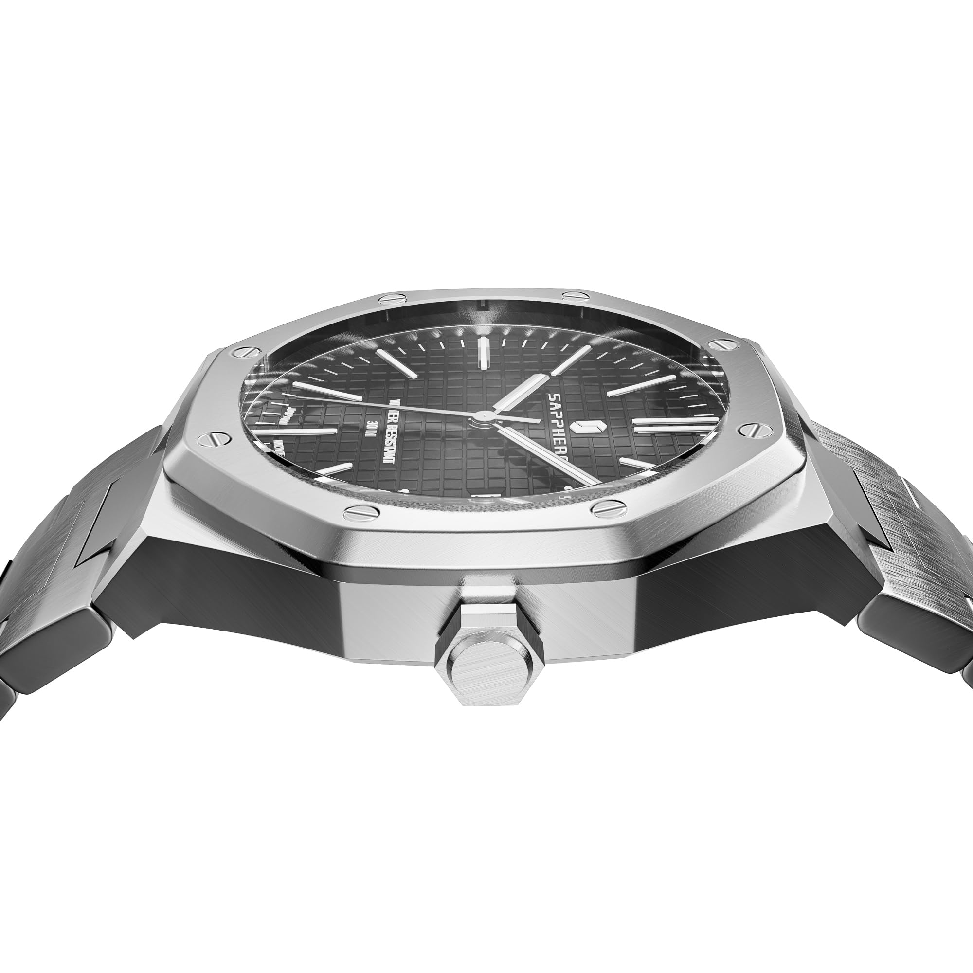 Foto 4 pulgar | Reloj Sapphero Siver De Acero Inoxidable 30 M Resistente Al Agua Para Hombre - Venta Internacional.