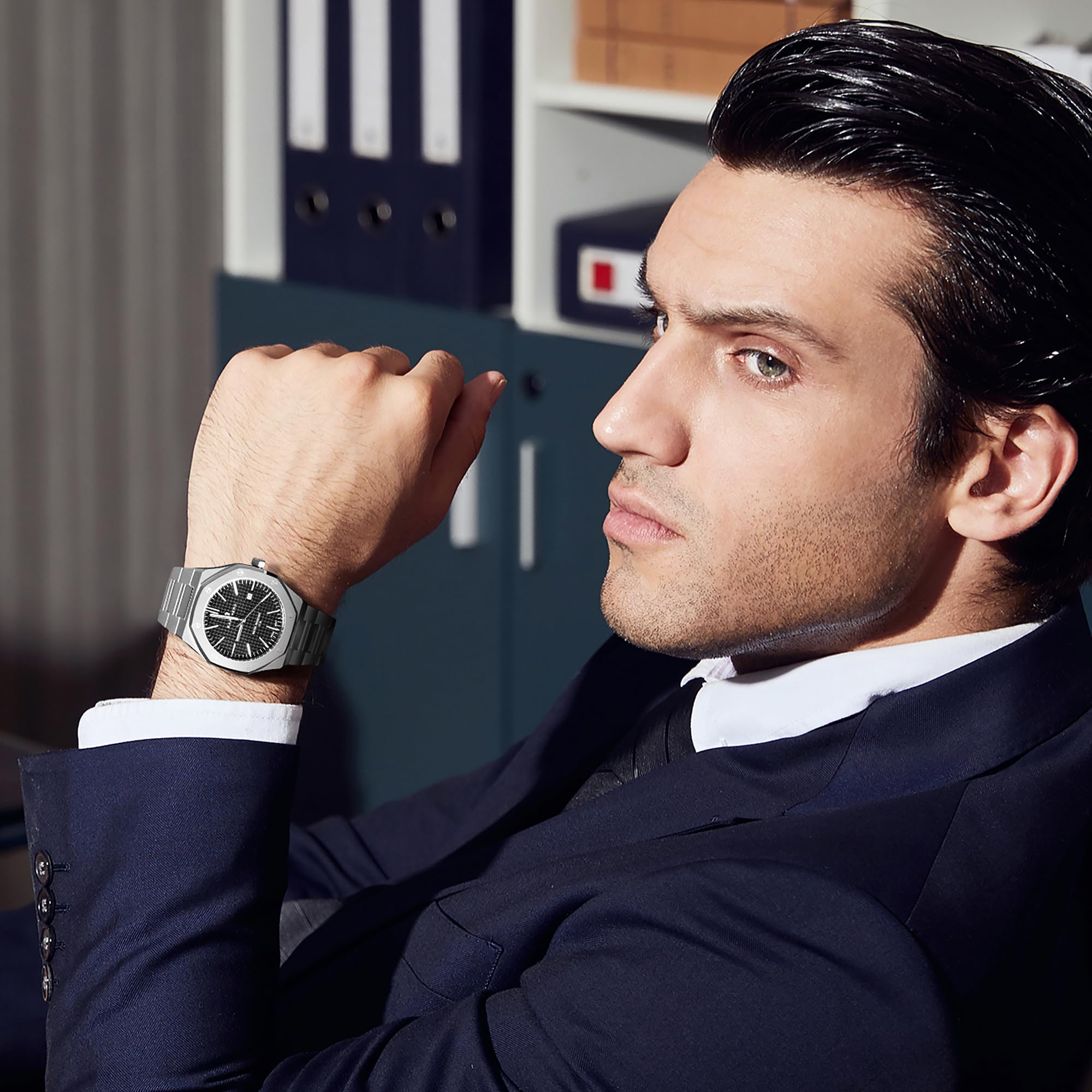 Foto 7 | Reloj Sapphero Siver De Acero Inoxidable 30 M Resistente Al Agua Para Hombre - Venta Internacional.