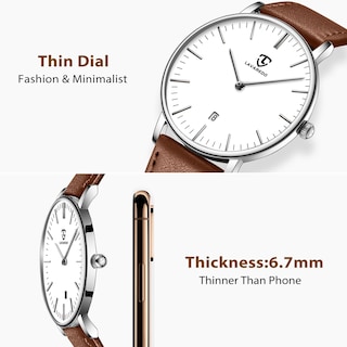 Foto 2 | Reloj L Lavaredo Para Hombre Llavaredo De Piel Extremadamente Fina - Venta Internacional.