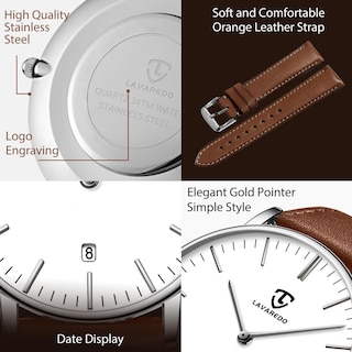 Foto 7 | Reloj L Lavaredo Para Hombre Llavaredo De Piel Extremadamente Fina - Venta Internacional.