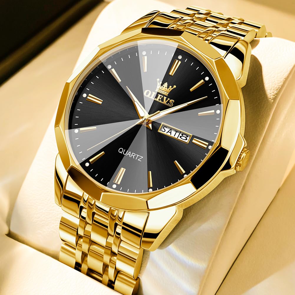 Foto 3 pulgar | Reloj Olevs Para Hombre Analógico De Acero Inoxidable Resistente Al Agua - Venta Internacional.