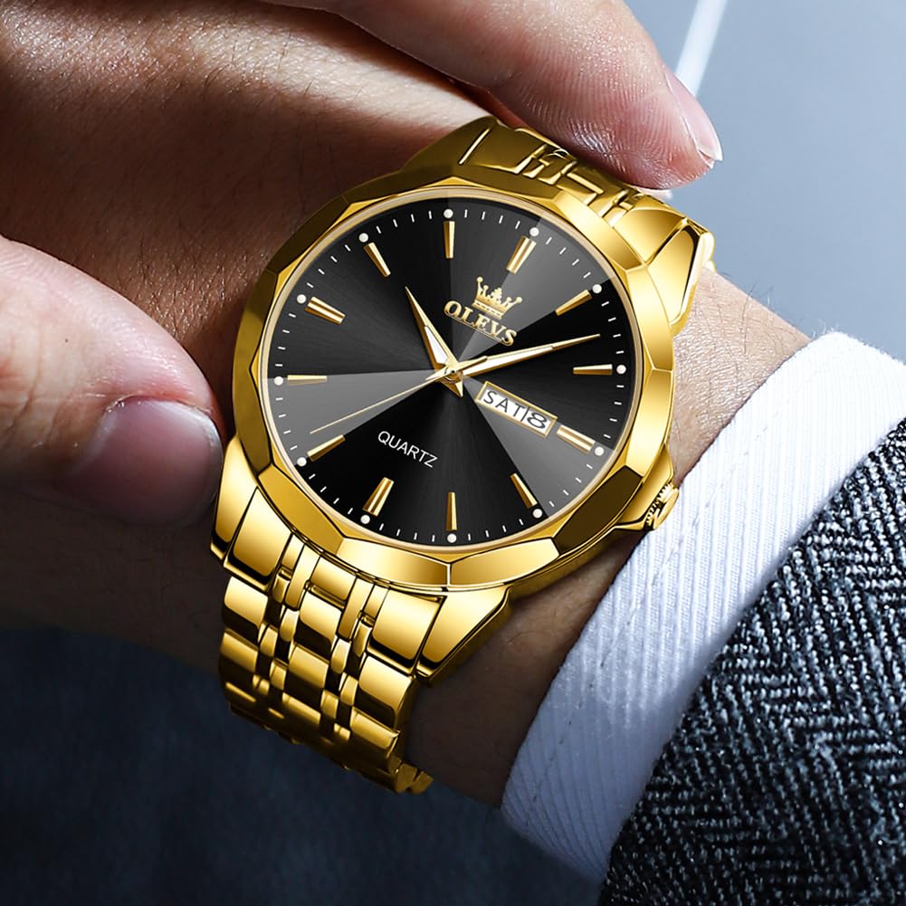 Foto 5 pulgar | Reloj Olevs Para Hombre Analógico De Acero Inoxidable Resistente Al Agua - Venta Internacional.