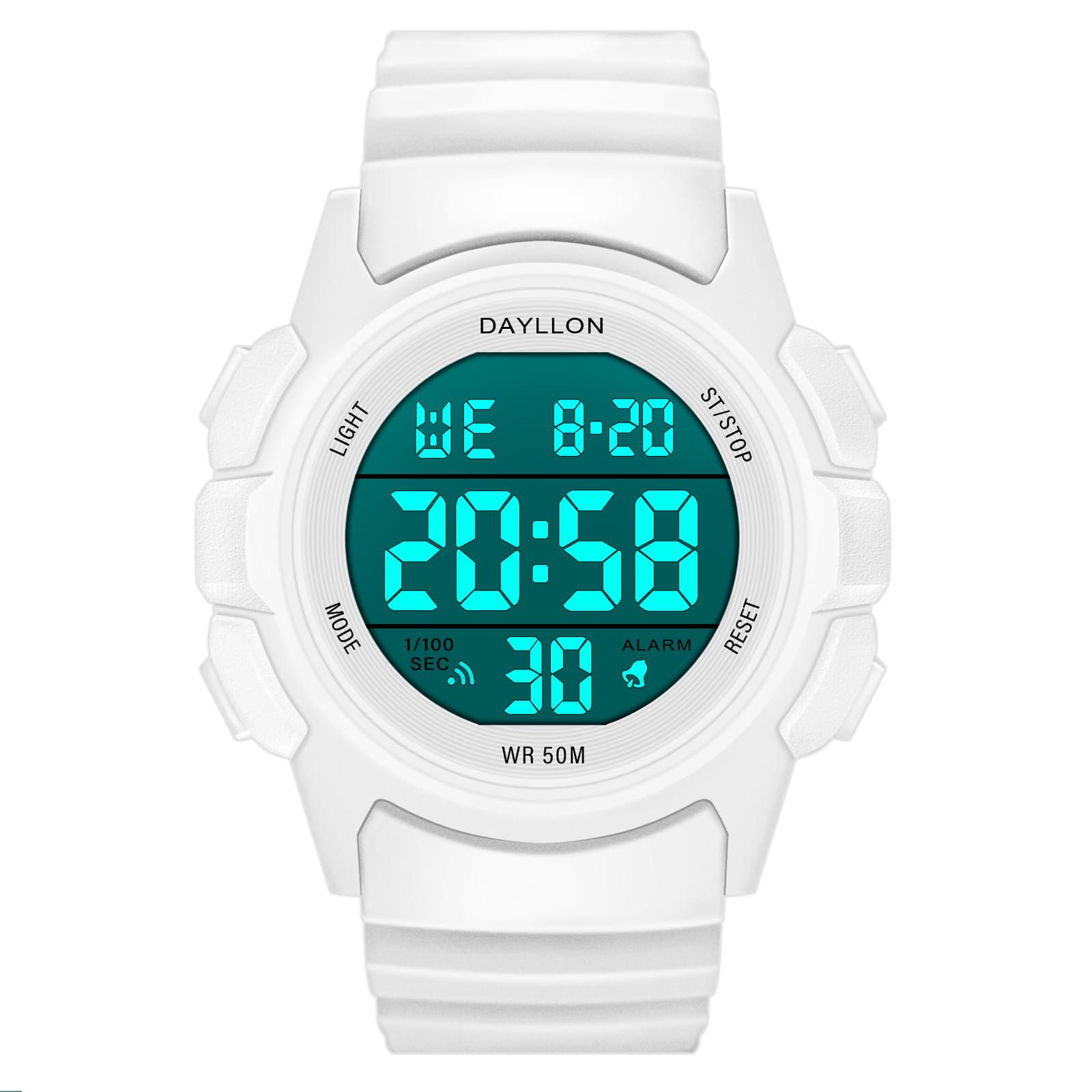 Reloj Dayllon Digital Sports Impermeable Para Hombre, Color Blanco - Venta Internacional.