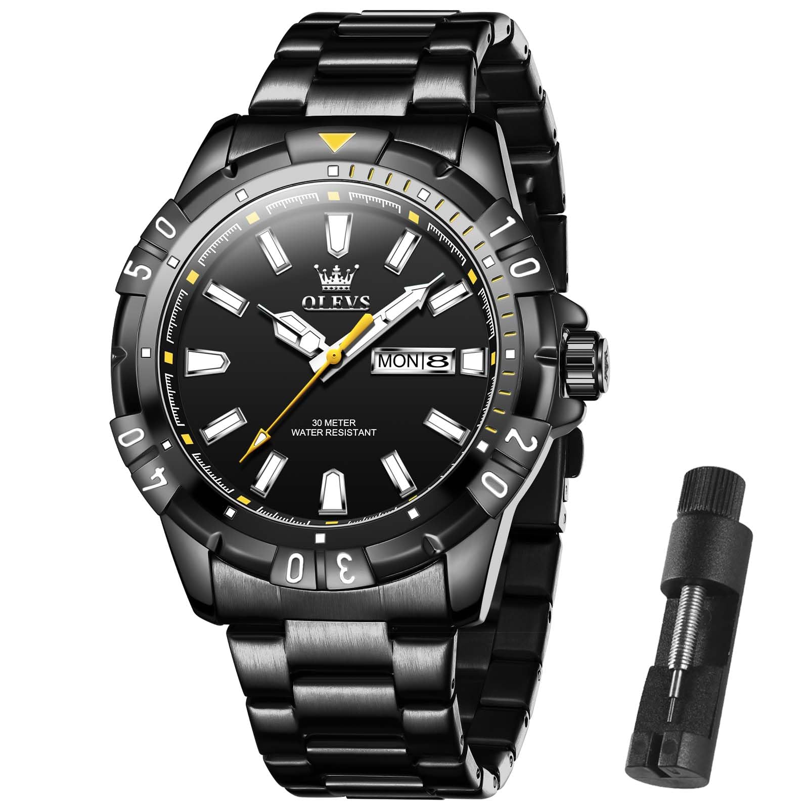 Reloj Olevs - Vestido De Lujo (acero Inoxidable, Resistente Al Agua, 30 M) - Venta Internacional.
