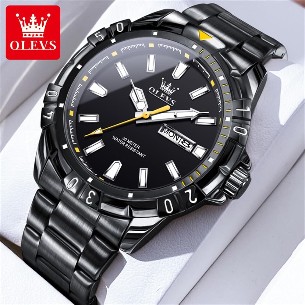 Foto 3 pulgar | Reloj Olevs - Vestido De Lujo (acero Inoxidable, Resistente Al Agua, 30 M) - Venta Internacional.