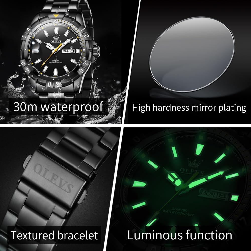 Foto 5 pulgar | Reloj Olevs - Vestido De Lujo (acero Inoxidable, Resistente Al Agua, 30 M) - Venta Internacional.